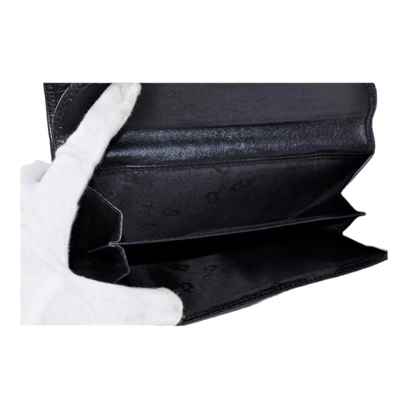 Christian Dior— Rare, Vintage:Black Leather CD Logo Long Wallet - Picture 7 of 10